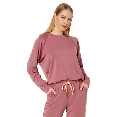 Sundry Sweatshirt Women's Honeysuckle Raglan Sleeve Crew Neck Frog193 In Pink