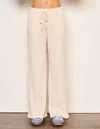 Sundry Thermal Wide Leg Pants In Oyster In White
