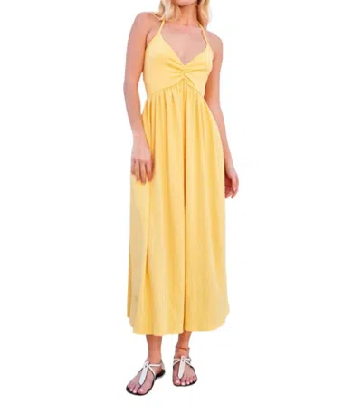 Sundry Tie Back Dress In Sun Yellow In Multi
