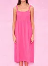 Sundry Tie Back Midi Dress In Azalea In Pink
