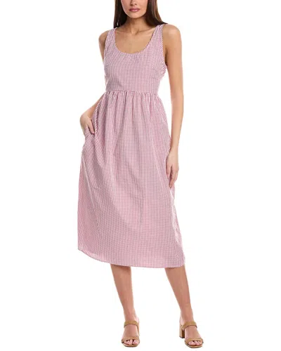 Sundry Midi Tie Back Dress In Optic White In Purple