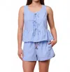 Sundry Tie Tank In Chambray In Blue