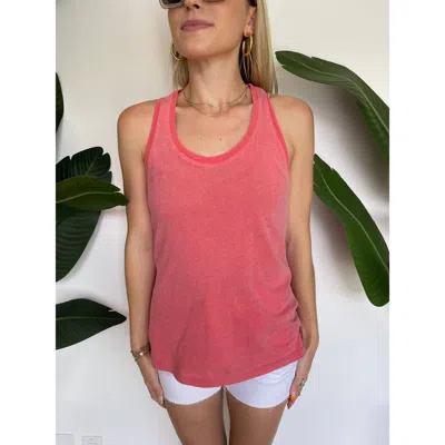 Sundry U Neck Tank In Electric Red In Pink