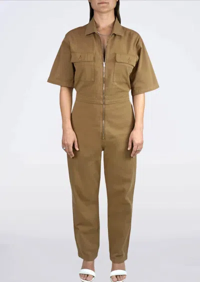Sundry Utility Jumpsuit In Beige