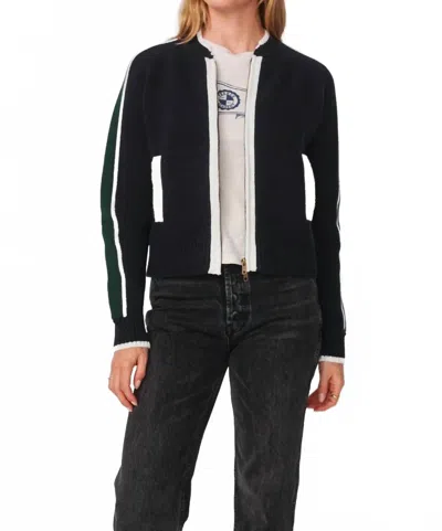 Sundry Varsity Sweater Jacket In Blue In Black
