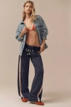 Sundry Vintage Terry Side-stripe Wide-leg Track Pants