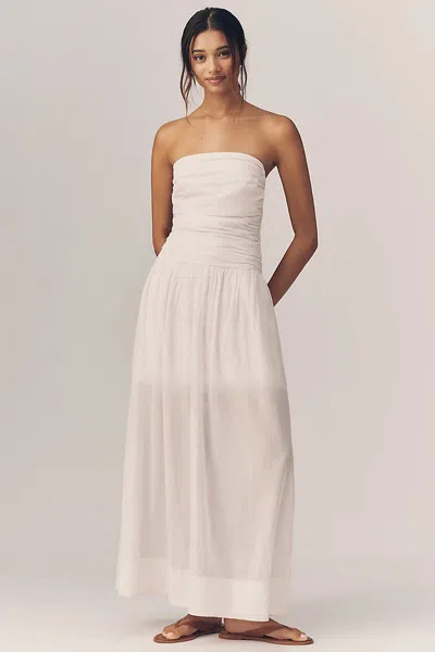 Sundry Voile Ruched Maxi Dress In Gold