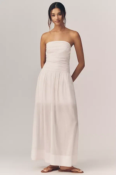 Sundry Voile Ruched Maxi Dress In Pink