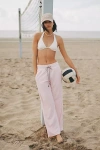 Sundry Wide-leg Drawstring Pants In Pink