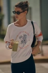 Sundry Wildflowers Graphic Raglan Sweatshirt In White