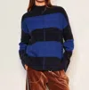 Sundry Women's Bold Stripe Tunic Sweater In Deep Navy In Blue
