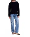 Sundry Ribbed Boat Neck Sweater In Navy In Blue