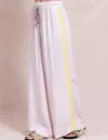 Sundry Striped Cord Wide Leg Pant In Cream In Neutral