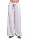Sundry Crepe Wide Leg Pants In Optic White In White