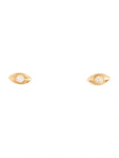Pre-owned Suneera 14k Diamond Evil Eye Stud Earrings In Multi