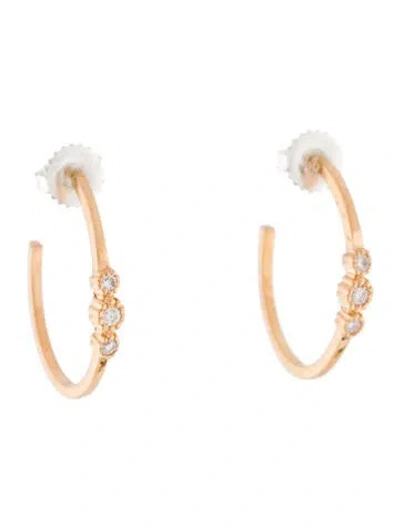 Pre-owned Suneera 14k Diamond J-hoop Earrings In Multi