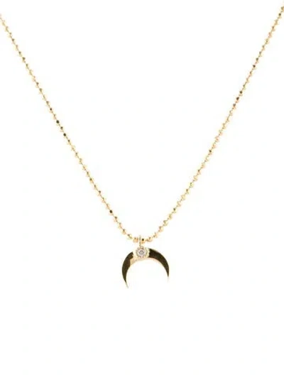 Pre-owned Suneera 14k Diamond Moon Pendant Necklace, 16" In Multi