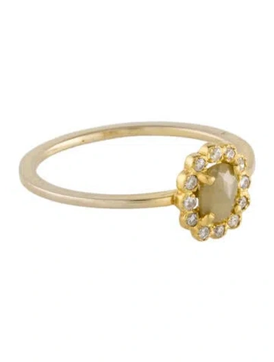 Pre-owned Suneera 18k Diamond Halo Cocktail Ring. In Multi