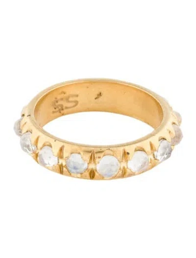 Pre-owned Suneera Moonstone Band Ring In Multi