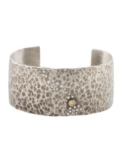 Pre-owned Suneera Vintage Hammer Diamond Cuff, 6" In Multi