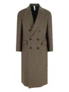 Sunflower Double Breasted Jacket Herringbone Pattern Lapels In Green