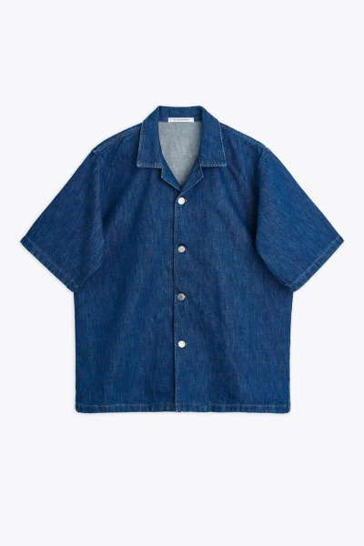 Sunflower #5090 Blue Rinse Denim Shirt With Short Sleeves - Loose Shirt
