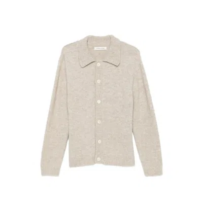 Sunflower Button-up Collared Sweater In Neutral
