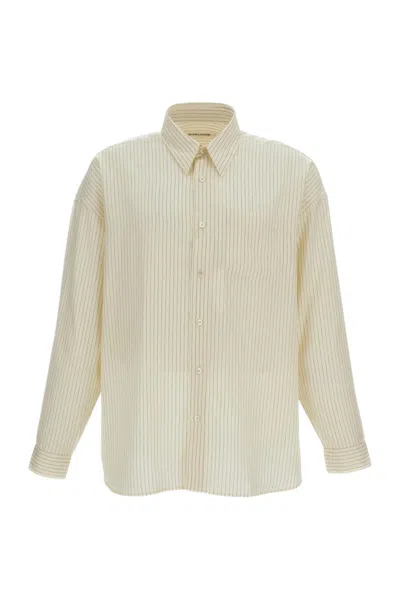 Sunflower Striped Oversized Long-sleeved Shirt With Mother-of-pearl Buttons In Neutral