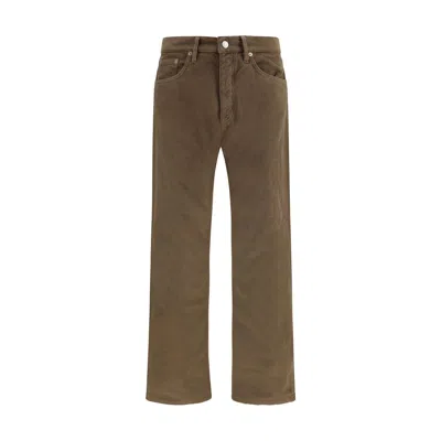 Sunflower Bicolor Cotton Casual Pants In Brown