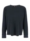 Sunflower Black Crewneck T-shirt With Long Sleeves And Fringed Hem In Cotton Man