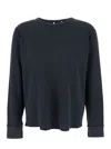 Sunflower Black Crewneck T-shirt With Long Sleeves And Fringed Hem In Cotton Man In Black