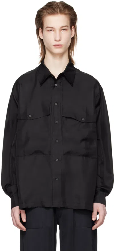 Sunflower Black Flap Pocket Shirt In Nero