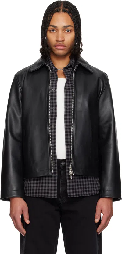 Sunflower Black Short Leather Jacket