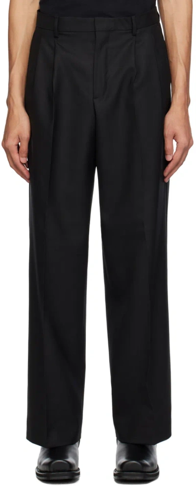 Sunflower Black Wide Pleated Trousers In 999 Black