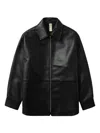 Sunflower Black Jacket With Classic Collar And Dropped Shoulders In Black