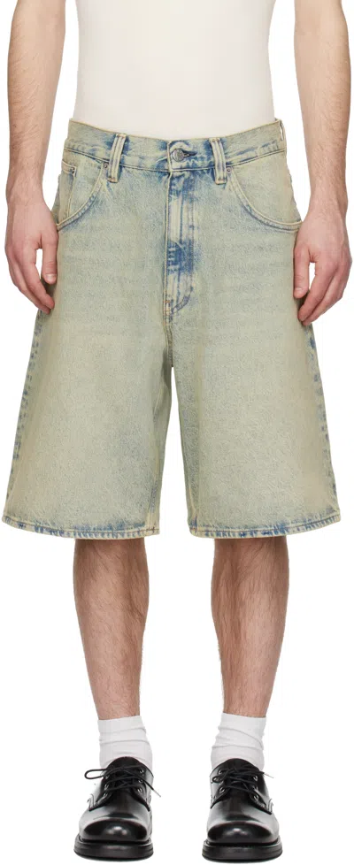 Sunflower Blue & Yellow Super Wide Denim Shorts