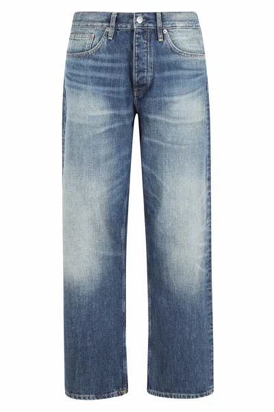 Sunflower Blue Loose Five-pocket Organic Cotton Jeans