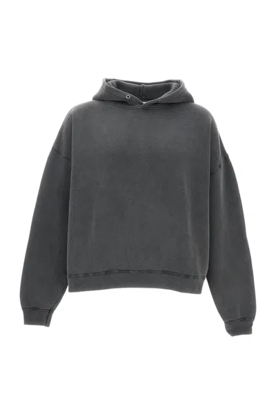 Sunflower Boxy-fit Hooded Sweatshirt In Washed Grey Organic Cotton