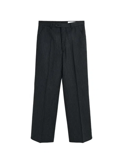 Sunflower Bridge Pinstripe Trousers In Black