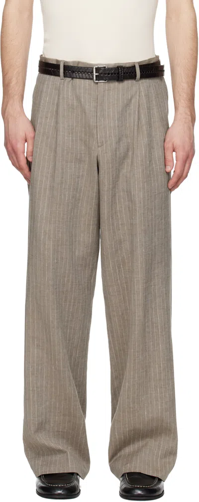 Sunflower Brown Wide Pleated Trousers