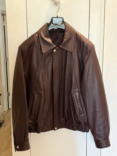 Pre-owned Sunflower Burgundy Leather Jacket In Brown