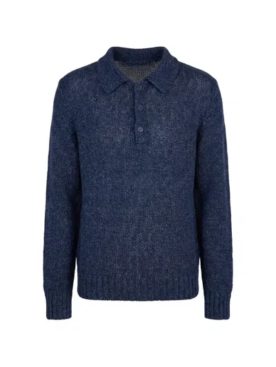 Sunflower Buttoned Polo Shirt In Blue