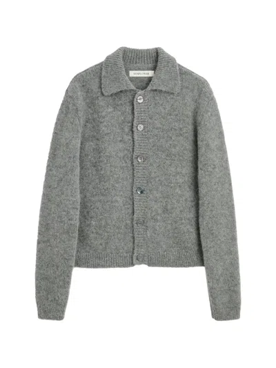 Sunflower Button-up Collared Cardigan In Gray