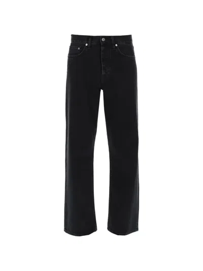 Sunflower Button-up Straight-leg Jeans In Black