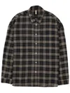 Sunflower Stable Checked Viscose Lino Loose Shirt In Black