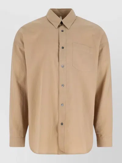 Sunflower Casual Shirt Long Sleeves Chest Pocket Detail In Brown
