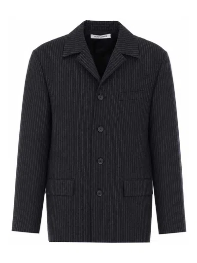 Sunflower Pinstripe-pattern Jacket In Black
