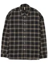 Sunflower Stable Checked Viscose Lino Loose Shirt In Black
