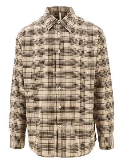 Sunflower Checked Cotton Shirt In Neutral