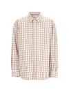 Sunflower Checked Shirt Button Down Collar Cuffs In Neutral